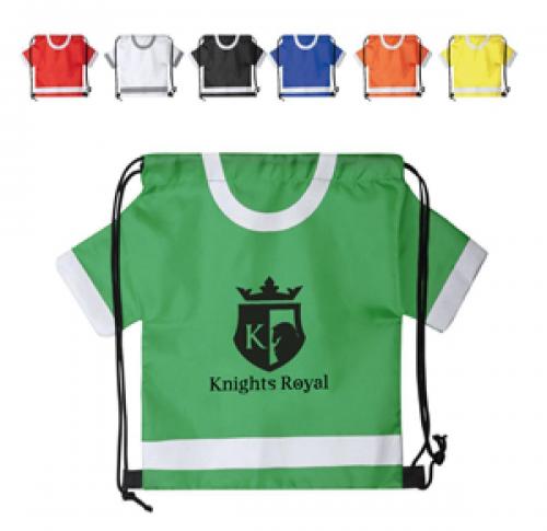 Tee Shirt Shaped Drawstring Bags Printed With Your Logo