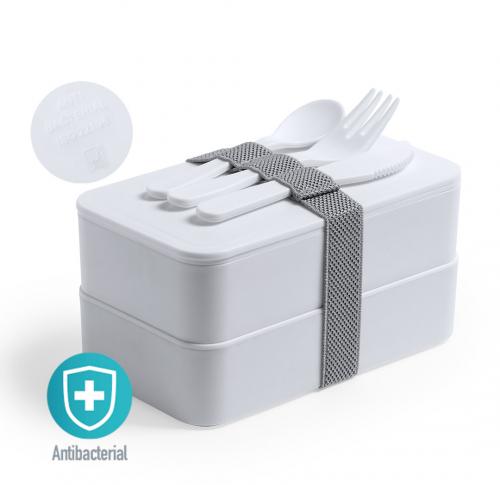 Anti-Bacterial Lunch Box PP Complete with Knife, Fork & Spoon