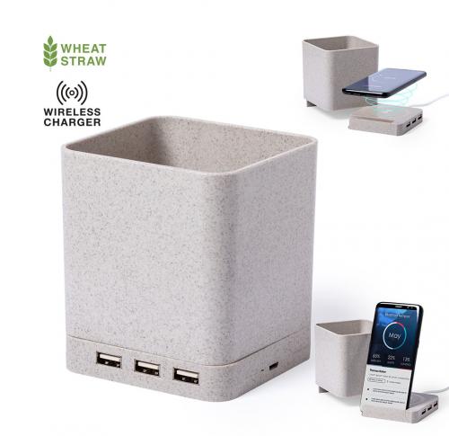 Wireless Charger, Pen Holder, Phone Holder Wheatstraw Eco