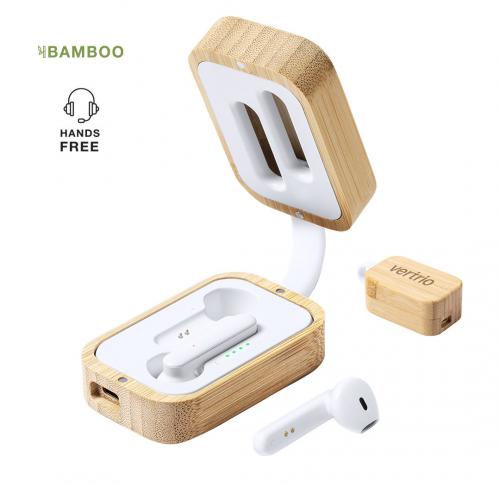 Bluetooth Earphones Earpods Bamboo Charging Case