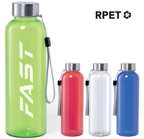 Recycled RPET Water Bottle 600ml Stainless Steel Screw Cap