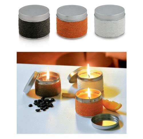 Candle in Tin with Coloured String Band