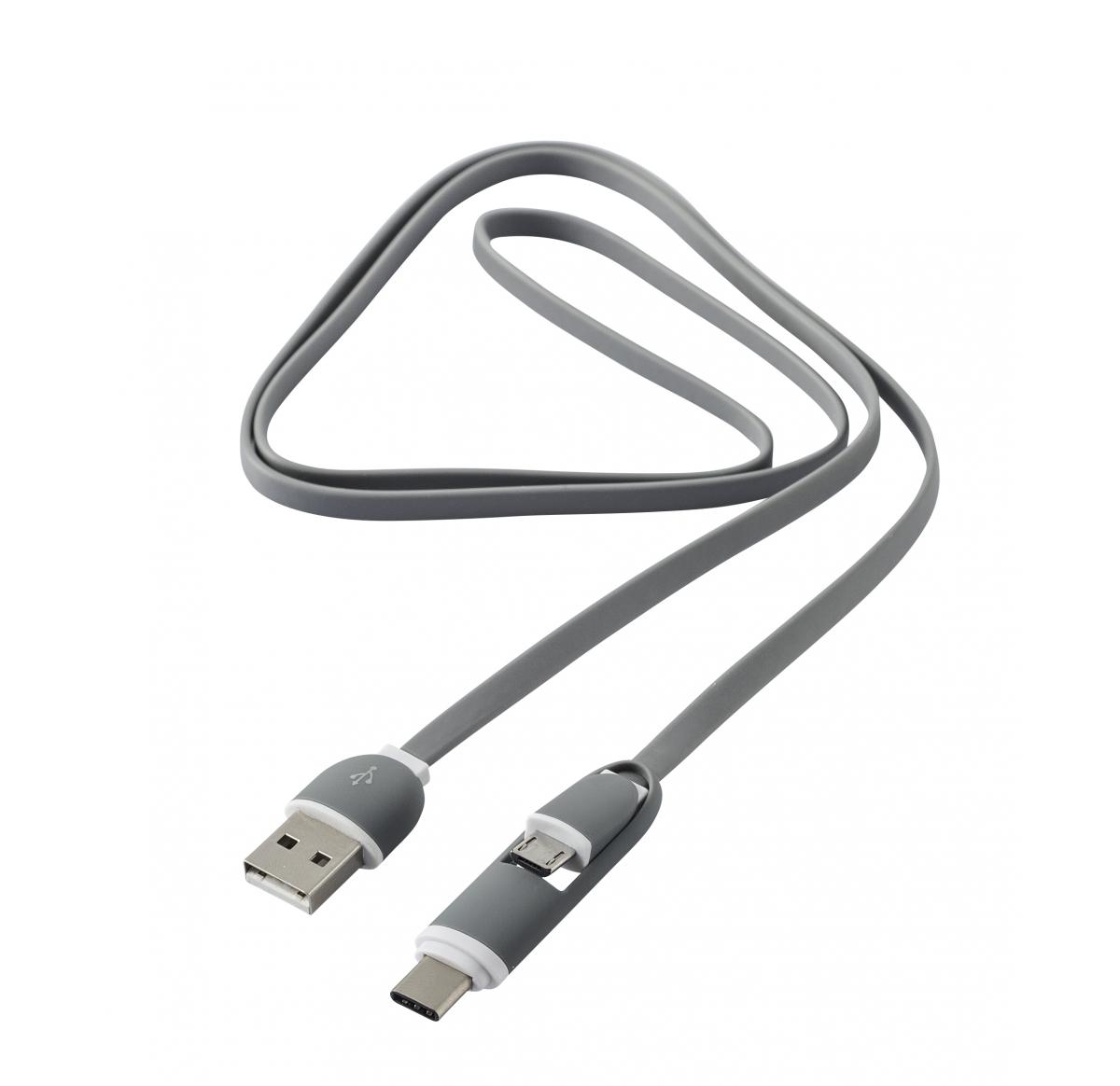 2-in1 Micro USB & USB Type C Charging Cable