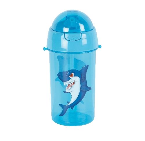 Children's Plastic Drinking Water Bottle - Shark Design