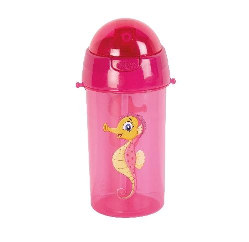 Children's Plastic Drinking Water Bottle - Seahorse Design