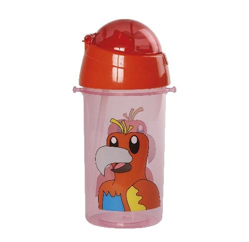 Children's Plastic Drinking Water Bottle - Parrot Design