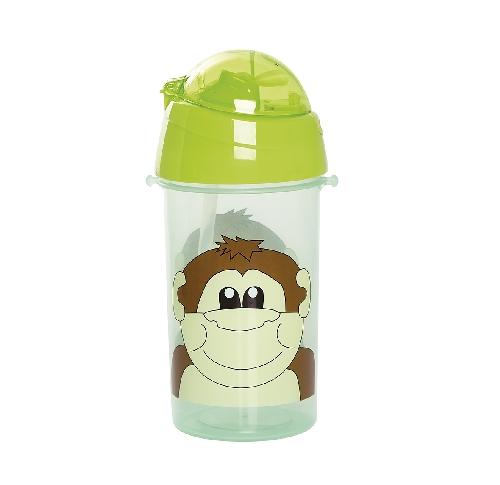 Children's Plastic Drinking Water Bottle - Monkey Design