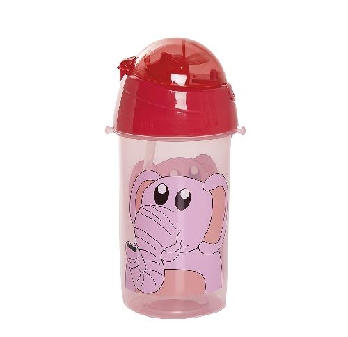 Children's Plastic Drinking Water Bottle - Elephant Design