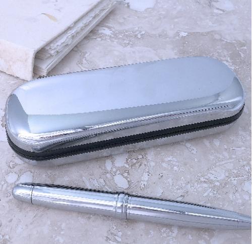 Silver Chrome Pen Presentation Case