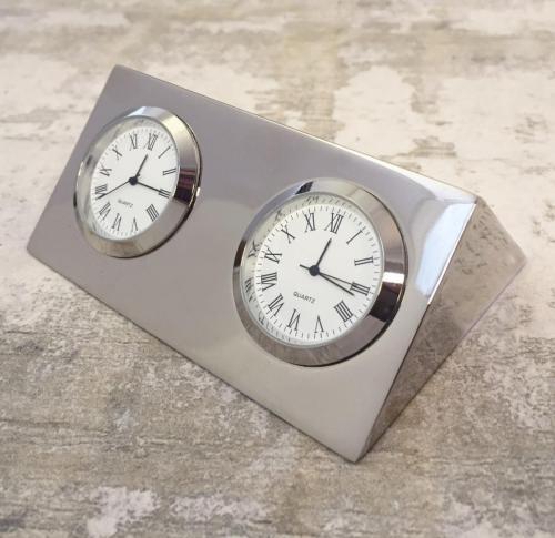 Two City Double Time Zone Desk Clock 