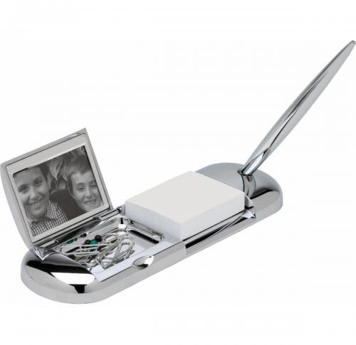 City Silver Plated Desk Tidy Organizer