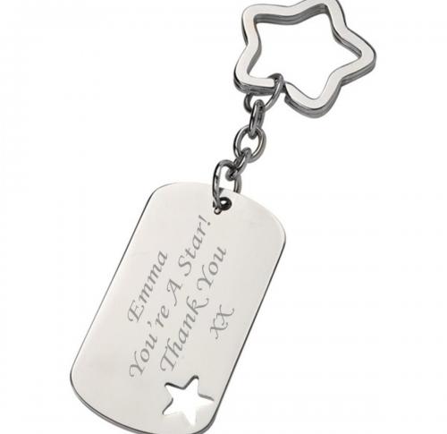 Star ID Dog Tag Keyring 