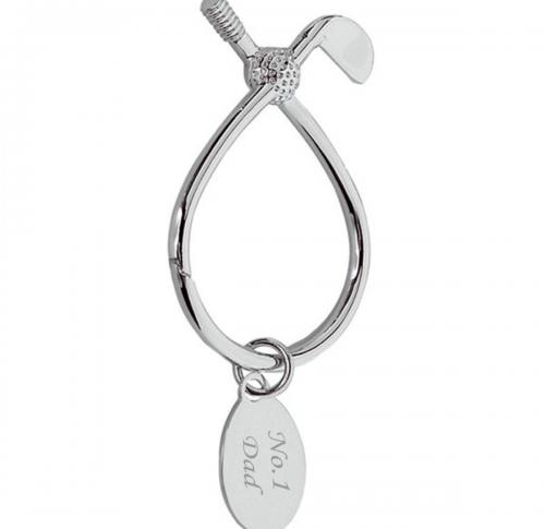 Keyring in a looped golf club shape