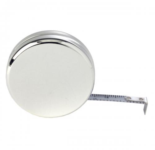Laser Engraved Round Metal Tape Measures Silver Plated Ladies Gift