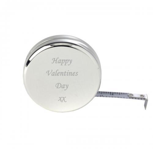 Laser Engraved Round Metal Tape Measures Silver Plated Ladies Gift