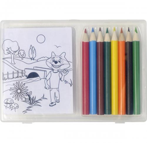 Set of colouring pencils and colouring sheets      