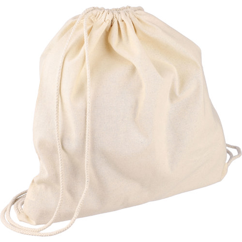 Branded Eco OEKO-TEX® cotton drawstring backpack (140gm / 5oz)