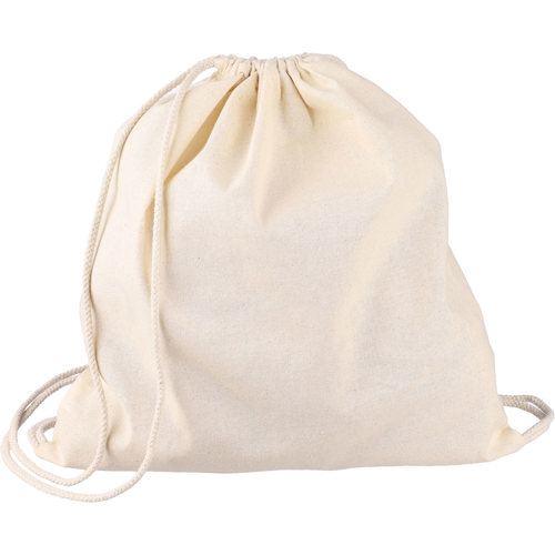Branded Eco OEKO-TEX® cotton drawstring backpack (140gm / 5oz)