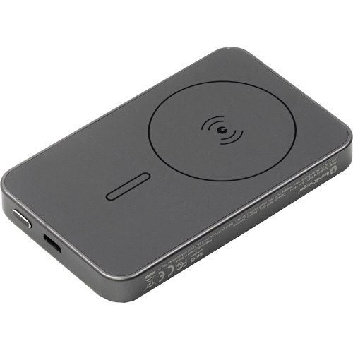 BrandCharger recycled steel wireless power bank. (5000 mAh)