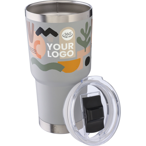 Stainless steel double walled travel mug (300ml) custom logo