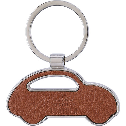 Recycled leather car keychain
