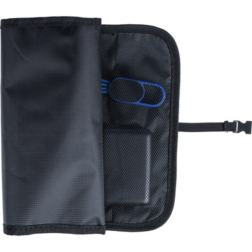 Roll-up bag for chargers and cables.