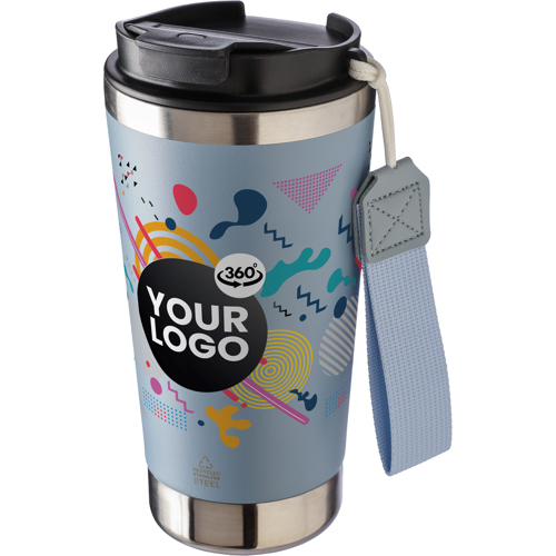 Recycled steel double walled travel mug (500ml)