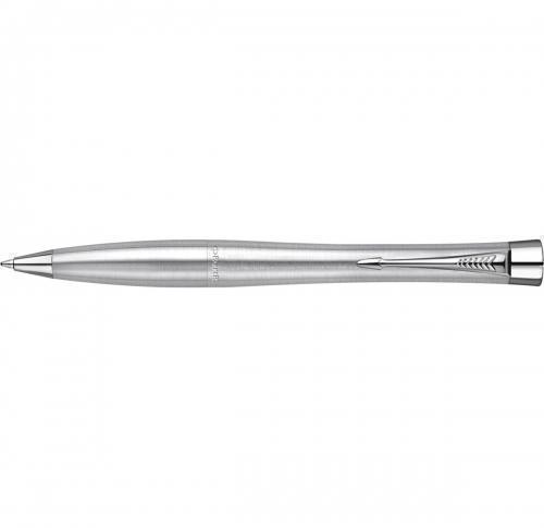 Branded Parker Urban Stainless Steel Ballpens With A Twist Action And Blue Ink- Supplied In A Gift Box