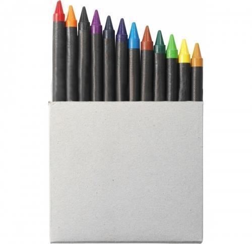 Wax Crayon Set In Card Box- 12pc