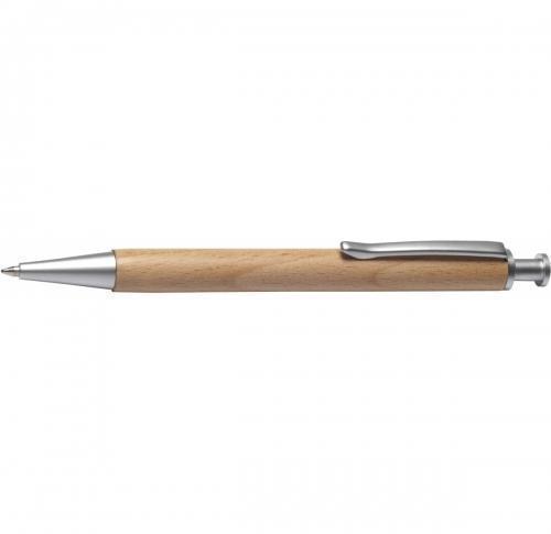 Eco Friendly Wooden Pen - Metal Clip Blue Ink