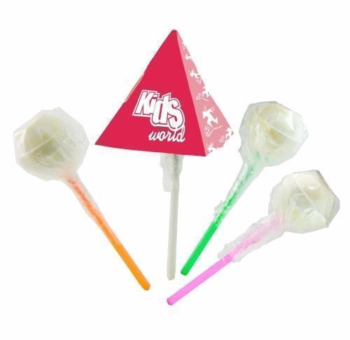 Lollipop in pyramid shaped card box8g