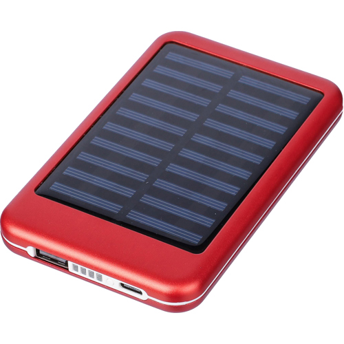 Branded Promotional Aluminium solar power bank (4000 mAh)