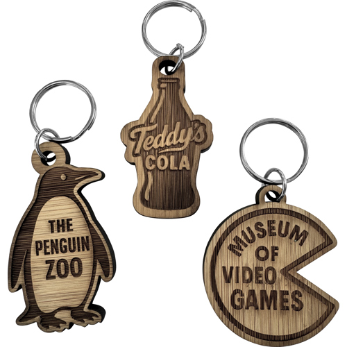 Branded Bamboo keyring (Bespoke shape)