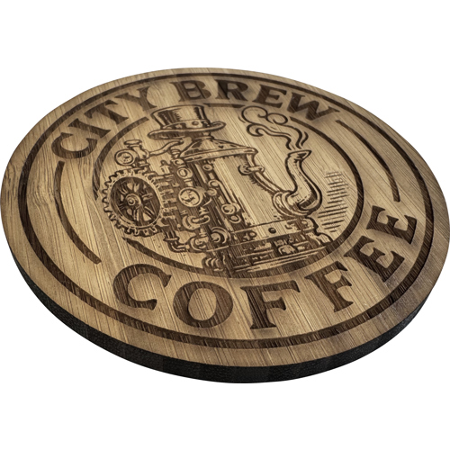 Bamboo coaster (Round) - Custom Logo