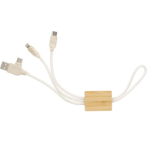 Custom Printed Bamboo USB chargeing Cable Sets