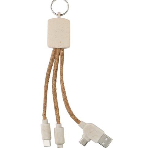 Branded Stainless Steel Keychains with Charging Cables 