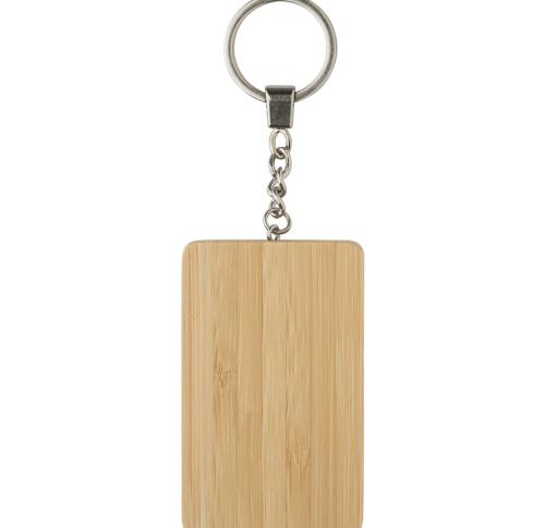 Custom Printed Bamboo keychain with charging cables