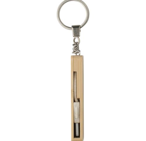 Custom Printed Bamboo keychain with charging cables