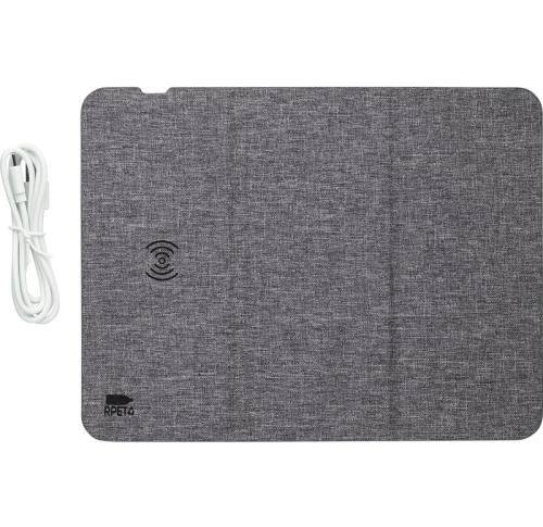 Branded RPET wireless charger mouse mat/phone stand