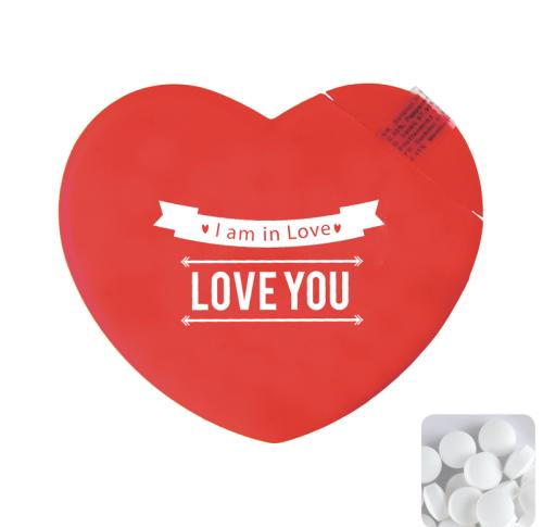 Printed Heart Shaped mint cards with sugar free mints