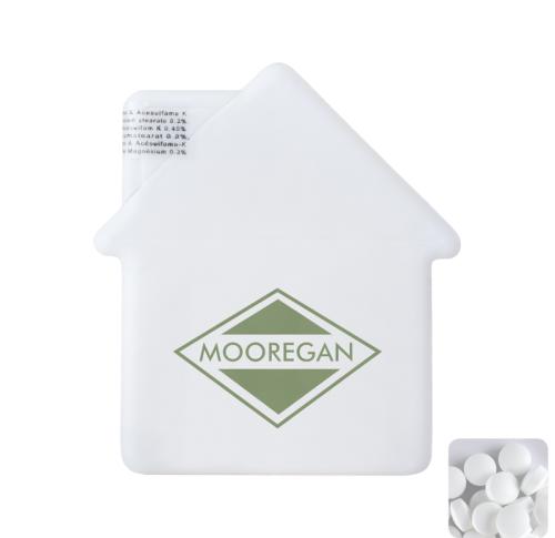 Printed House Shaped mint cards with sugar free mints