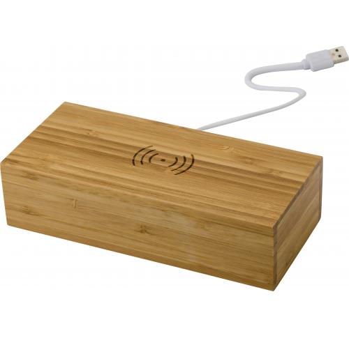 Bamboo wireless charger and clock
