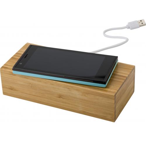 Bamboo wireless charger and clock