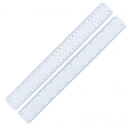 Ultra thin scale ruler, ideal for mailing, 300mm 