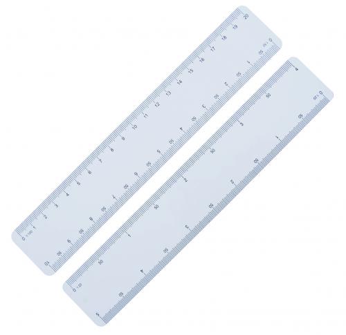 Ultra thin scale ruler, ideal for mailing, 200mm