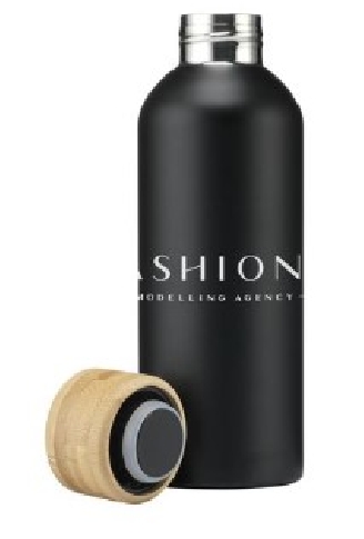 Luxury Double Walled Insulated Stainless Steel Thermos Water Bottle Bamboo Lid 500ml