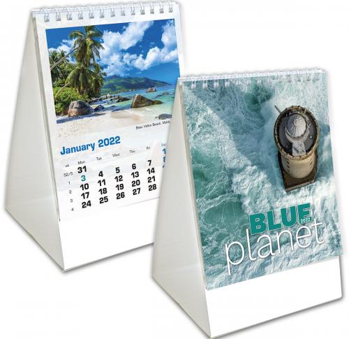 Custom Printed 2025 Desk Calendars Blue Planet Mini 