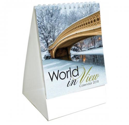 World In View Mini Desk Calendar 2025