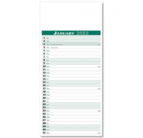 Appointment Memo  Slim Wall Calendar 2025