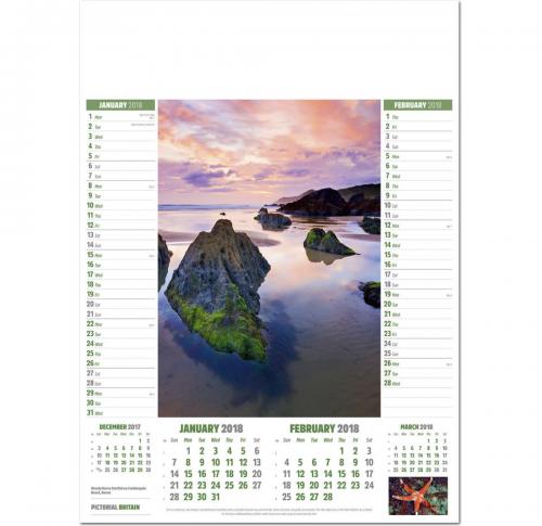 Promotional Printed Pictorial Britain Wall Calendars 2025